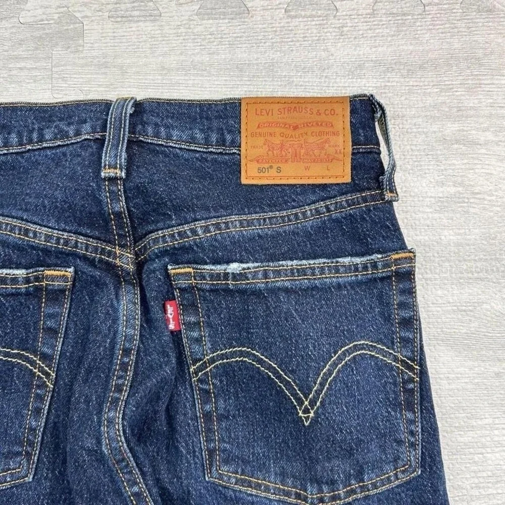 Levi's Premium 501 Jeans Mens 25x30 Dark Wash Denim Big E Regular Straight Pants